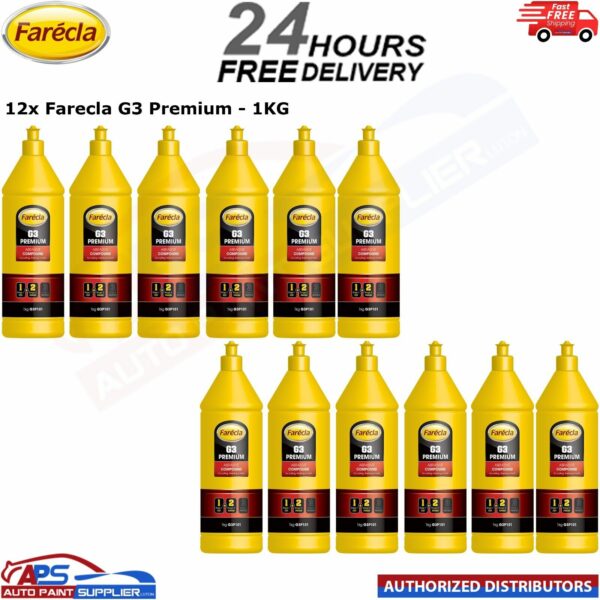 12x FARECLA G3 PREMIUM ABRASIVE CUTTING COMPOUND 1KG - G3P101 Model: G3P101