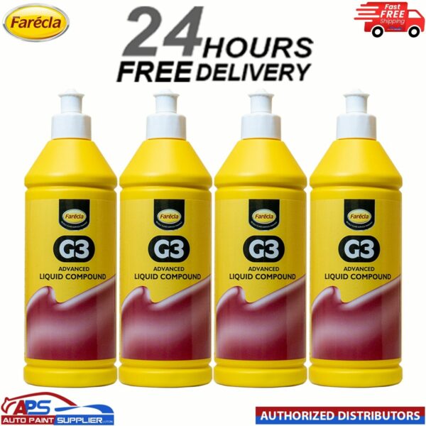 4 X FARECLA G3 ADVANCED LIQUID CUTTING COMPOUND 500ML - AG3/700 Model: AG3/700