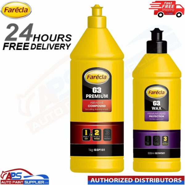 Farecla G3 Premium 1kg Abrasive Compound & Farecla G3 Wax 500ml Kit Model: G3P101 & G3W501G3