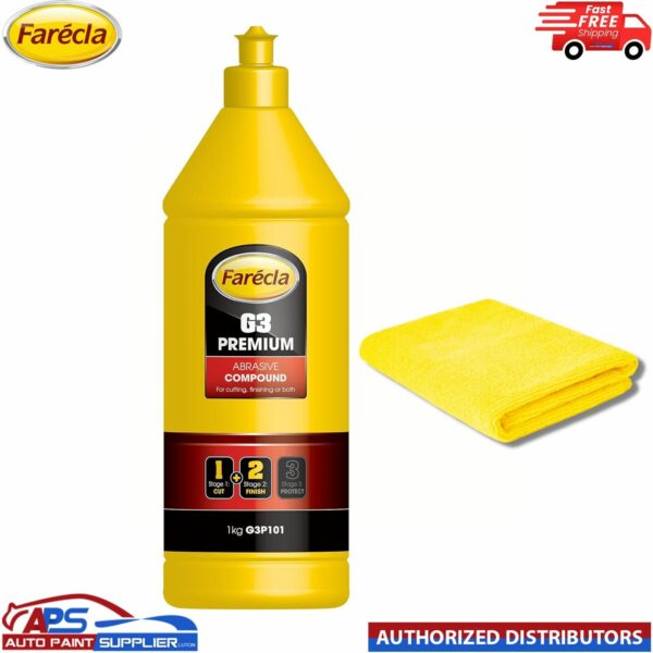 Farecla G3 Premium Abrasive Liquid Compound Removes Swirl Marks & FREE Cloth 1KG Model: G3P101