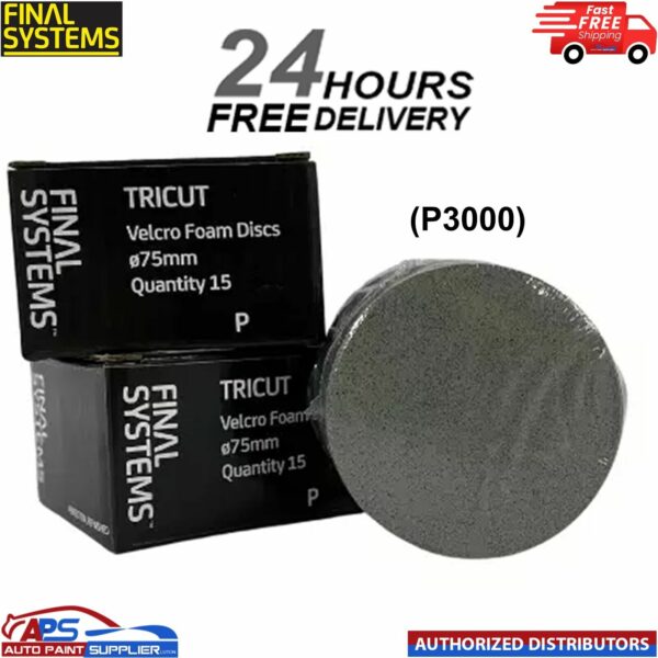 FINAL SYSTEMS TRICUT Fine Finishing Discs 75mm Foam Discs (P3000) Model: AP3530/3