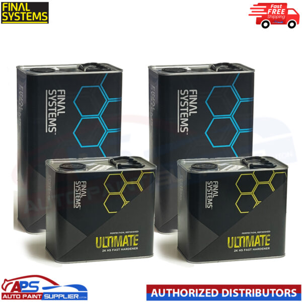 2 x FINAL SYSTEMS ULTIMATE 2K HS CLEARCOAT Kit 7.5L Lacquer Fast Hardener Model: FL2020/2F