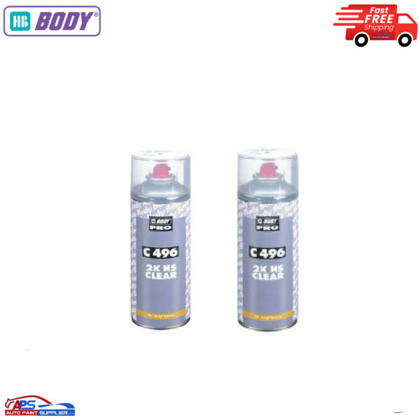 2xHB Body Professional Clear Coat Lacquer 496 2K HS CLEARCOAT- 400ml Model HBB520A/S2