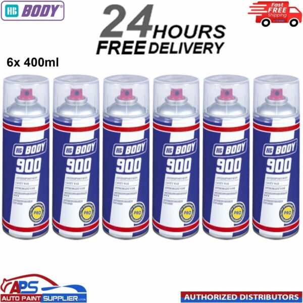 6x HB Body 900 Cavity Wax Oil 400ml Car Van AEROSOLES Closed Parts Model: 5130000001
