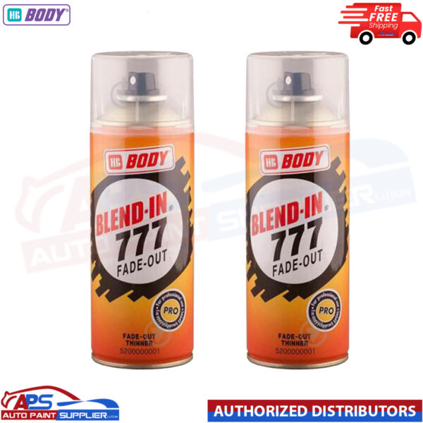 2X HB Body Blend In 777 Fade Out Thinner Aerosol BLENDS LACQUER EDGES 400ml Model: 7771