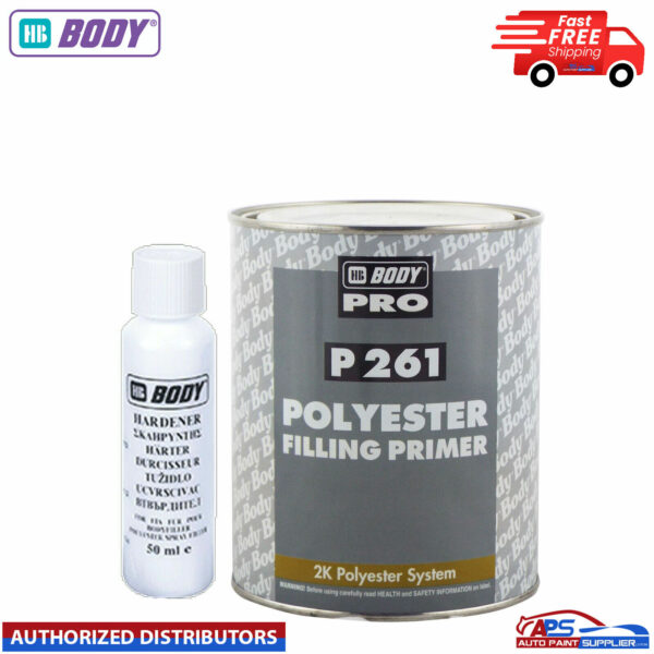 1 X HB BODY P261 POLYESTER SPRAY FILLER PRIMER WITH HARDENER 1LTR (FAST DISPATCH Model: 261.07.0000.9