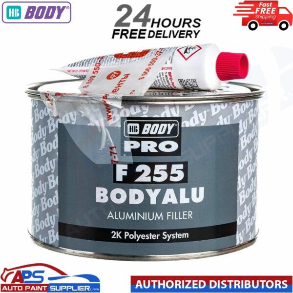 HB BODY PRO F 255 BODYALU Car Body Aluminium Filler + Hardener 1KG Model: F255