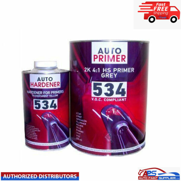 HB Body 534 High Build 2K Primer Grey Superb Sanding 1LTR + FREE ACTIVATOR Model 534