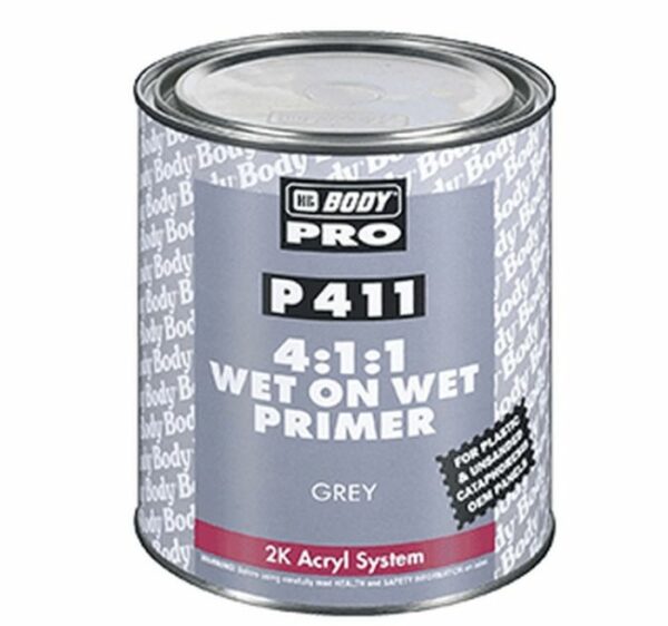 HB BODY P411 4:1:1 WET ON WET PRIMER KIT 1LTR -WITH H729 HARDENER Model HBBKIT85.411.720.1