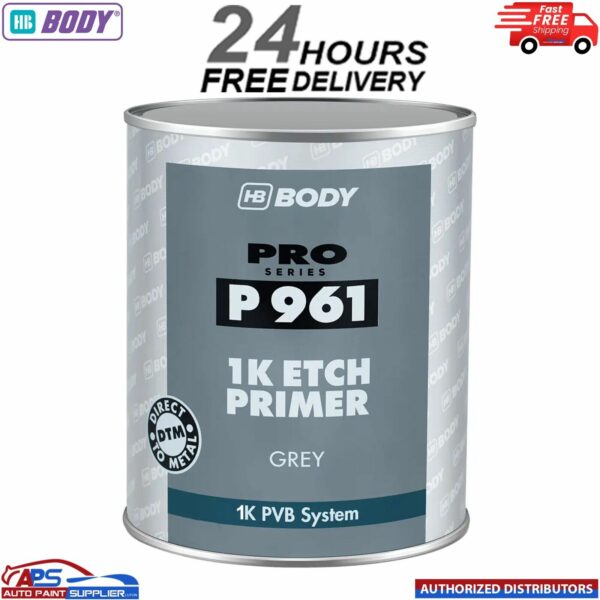 HB BODY PRO SERIES P961 1K ETCH PRIMER GREY 4LTR - 1K PVB FAST DRYING SYSTEM Model: P961(4LTR)
