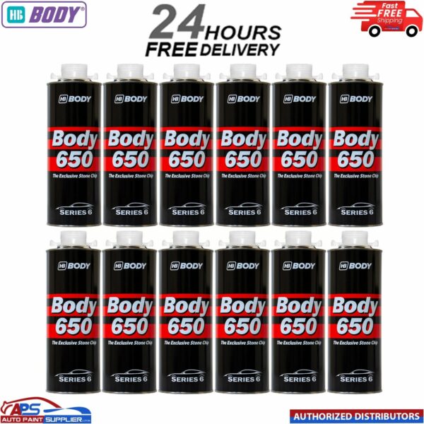 12x HB BODY 650 STONE CHIP WHITE 1KG SCREW TOP CAN SERIES 6 Model: 6500010001