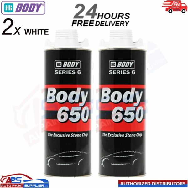 2x HB BODY 650 STON CHIP WHITE 1KG SCREW TOP CAN SERIES 6 - FAST DELIVERY Model: 6500010001