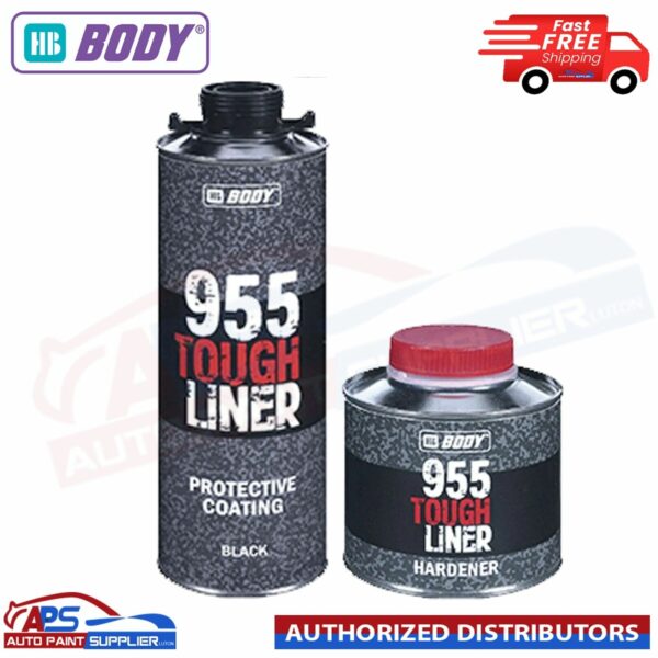 HB BODY 955 TOUGH BED LINER COATING 1 BOTTLE KIT - WITH HARDENER (BLACK) Model: 95.955.955.1