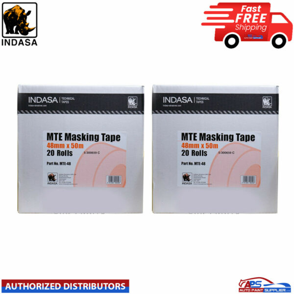2x Indasa 48mm x 50m Low Bake Masking Tape 2" Box of 20 Rolls Model Masking Tape