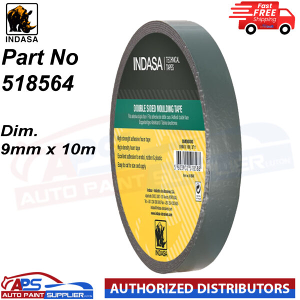 INDASA TECHNICAL TAPES DOUBLE SIDED MOULDING TAPE PART NO 518564 DIM. 9MM X 10M Model: 518564