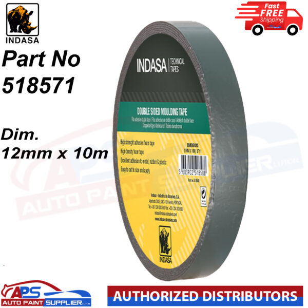 INDASA TECHNICAL TAPES DOUBLE SIDED MOULDING TAPE PART NO 518571 DIM. 12MM X 10M Model: 518571