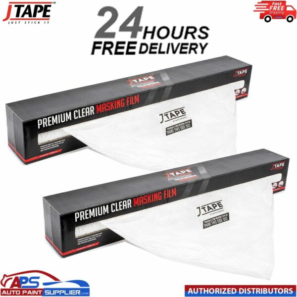 2 x J TAPE polymask Premium Plastic Clear Car Masking Film Sheeting 4m x 150m Model: 1090.4010