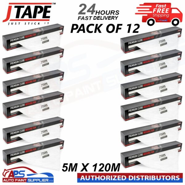 12 X JTAPE PREMIUM MASKING SHEETING FILM 5M X120M - FAST DELIVERY Model: JTAPE1090.6010X12
