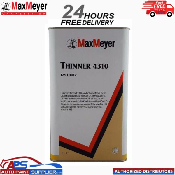 Max Meyer 2K Universal Thinners 5ltr 4310 Paint/Basecoat/Lacquers Thinner Model: 1.911.4310