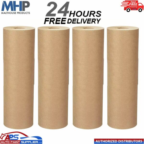 4x Brown Masking Paper 18 Inch approx. water & solvent 450mm 50gsm 180m Model: Masking paper 18