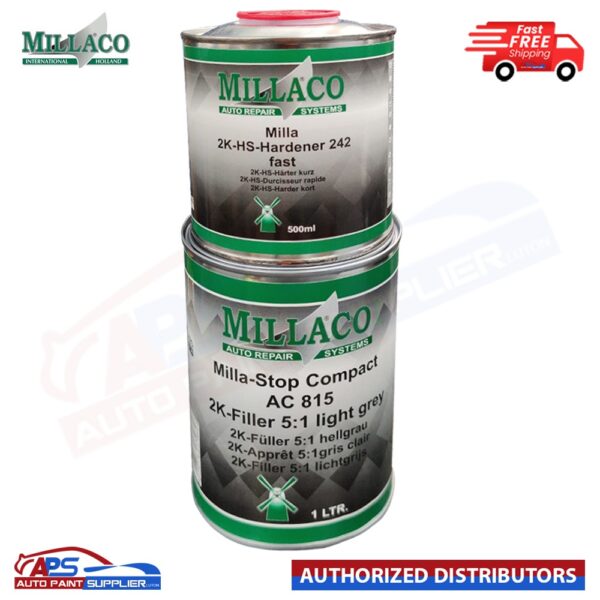 MILLACO MILLA STOP COMPACT AC 815 1 LTR WITH 2K HS HARDENER 242 FAST 1.5 LTR KIT Model: AC 815+242