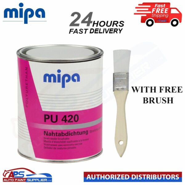 MIPA PU 420 Seam Sealer 1KG With FREE brush Polyurethane Adhesive Sealant - Grey Model: 266410000