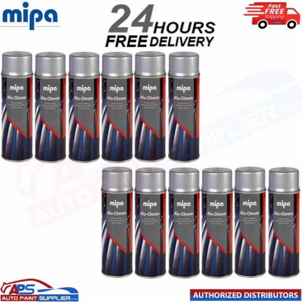 12x MIPA ALU-CHROME Spray 400ml Corrosion and Heat Protection Aerosol Model: 213510000