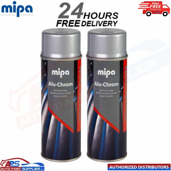 2x MIPA ALU-CHROME Spray 400ml Corrosion and Heat Protection Aerosol Model: 213510000