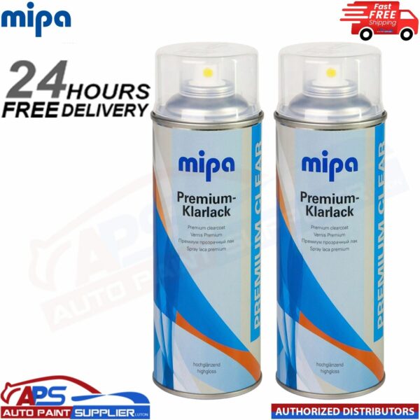 2x Mipa Premium Clearcoat Spray Aerosol 400ML - FAST DELIVERY Model: 215010020