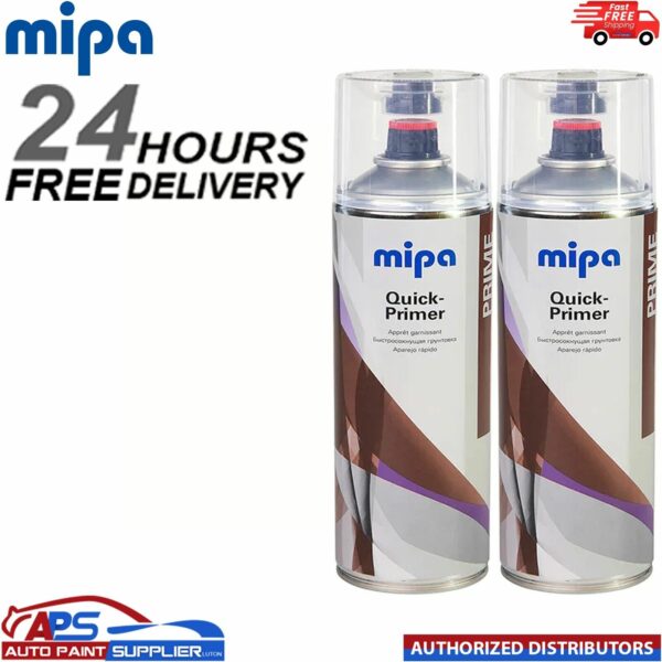 2x MIPA QUICK PRIMER AEROSOL 500ML LIGHT GREY - SPOT PRIMER Model: 213070000