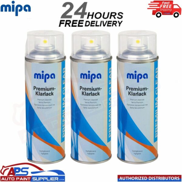 3x Mipa Premium Clearcoat Spray Aerosol 400ML - FAST DELIVERY Model: 215010020
