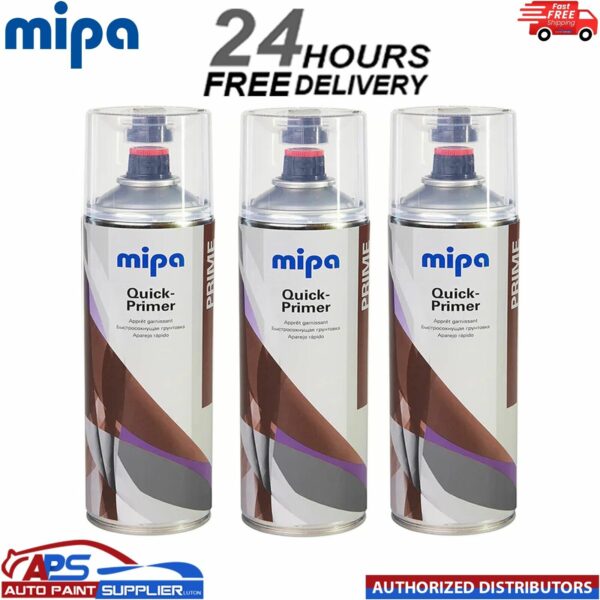 3x MIPA QUICK PRIMER AEROSOL 500ML DARK GREY - SPOT PRIMER Model: MIP213070001
