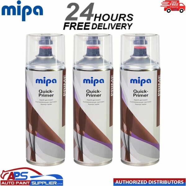 3x MIPA QUICK PRIMER AEROSOL 500ML LIGHT GREY - SPOT PRIMER Model: 213070000