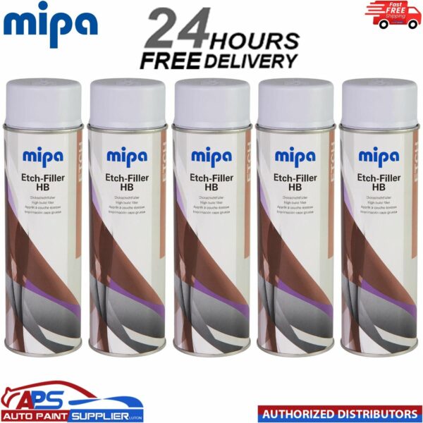 5x MIPA Etch-Filler HB Light Grey Aerosol Spray – 500ML Model: 213040000