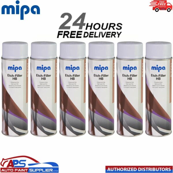 6x MIPA Etch-Filler HB Light Grey Aerosol Spray – 500ML Model: 213040000