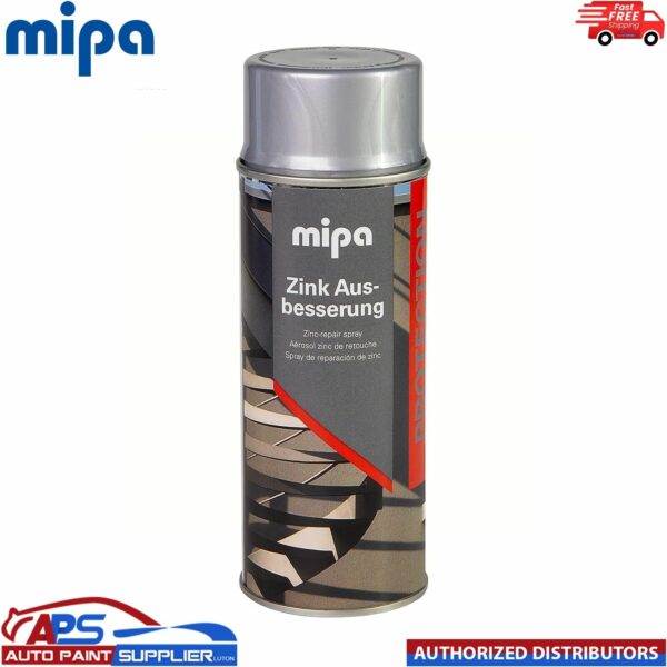 MIPA ZINC GALVANISED SILVER REPAIR TOUCH UP AEROSOL 400ML - FAST DRYING Model: MIP682210000