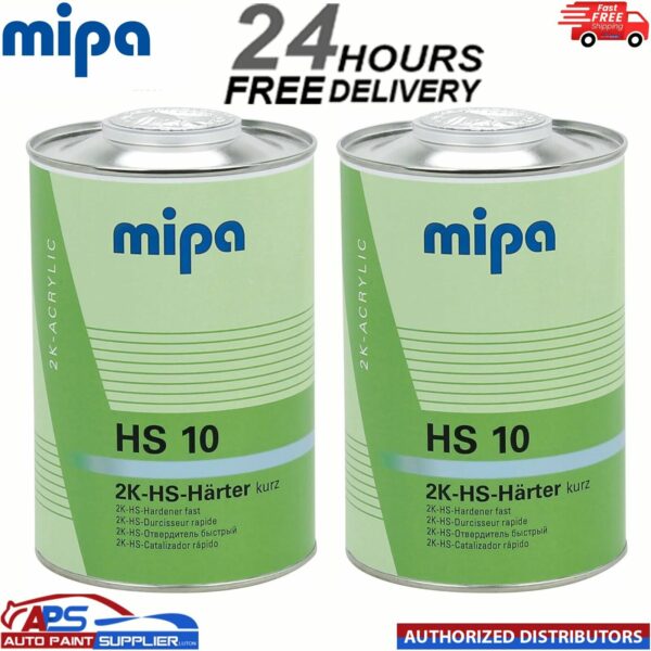 2 x MIPA HS10 2K HIGH SOLID FAST HARDENER 1LTR - OC, ACRY FILLER, TOPCOAT, PUR Model: 237110000S