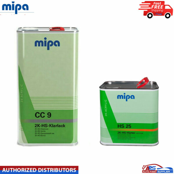 MIPA CC9 HS KLARLACK CLEARCOAT LACQUER WITH HS25 NORMAL HARDENER - 7.5LTR KIT Model: CC9-HS25