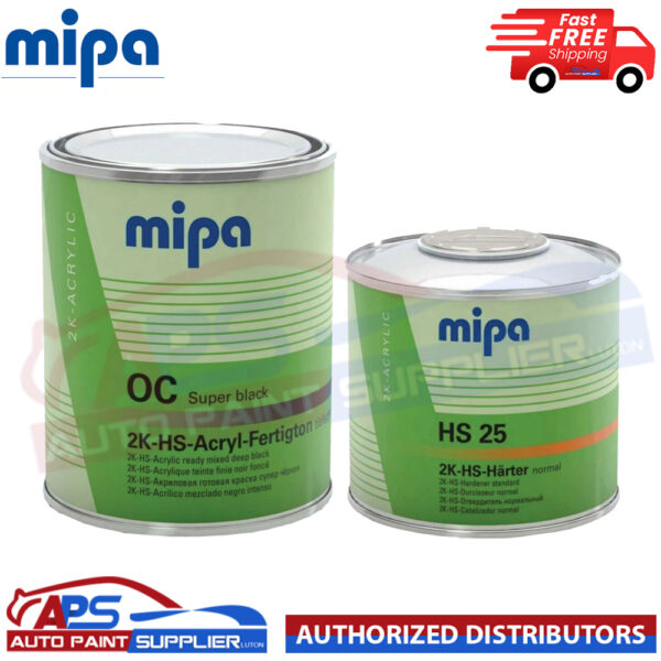 MIPA OC 2K HS RM SUPER GLOSS BLACK 1.5LTR KIT WITH HS25 STANDARD HARDENER Model OCRM+HS25 1.5L