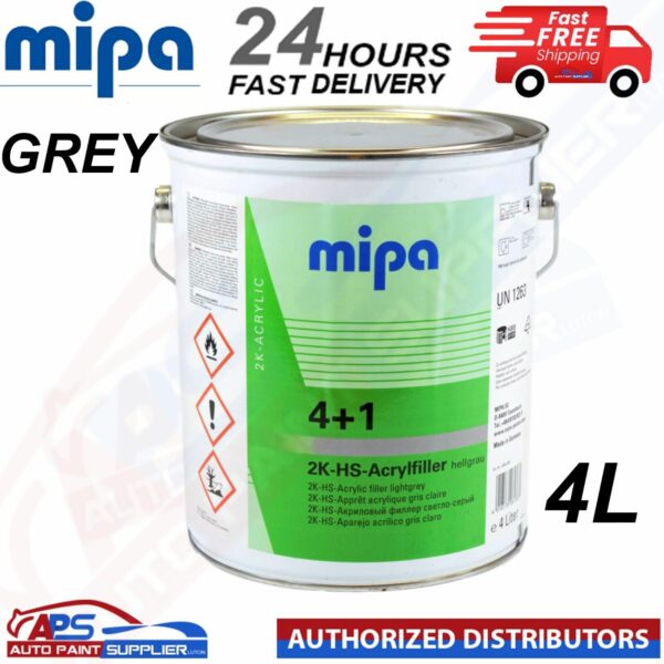 MIPA 4+1 ACRY FILLER HIGH BUILD 2K PRIMER 4L - GREY - FAST DELIVERY Model: 228540002