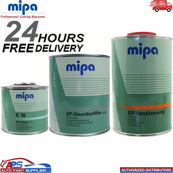 MIPA EP EPOXY PRIMER Grundierfiller 2K GREY 1L + EP HARDENER E10 + EP THINNER Model: 227510000/KIT