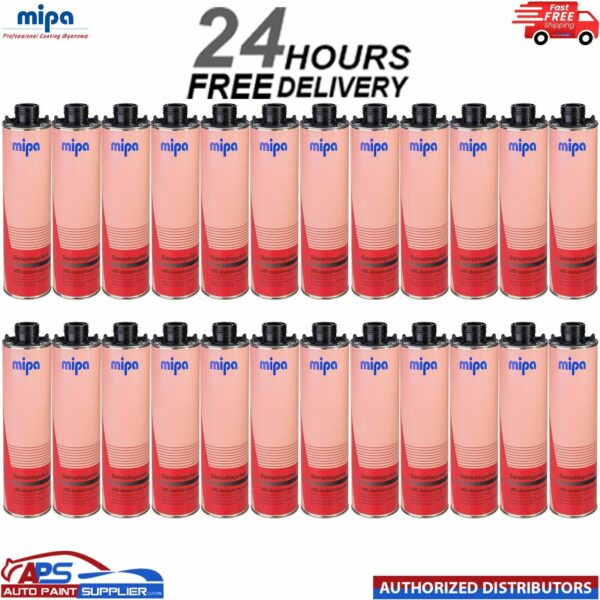 24x MIPA SUPER BLACK OVER PAINTABLE STONE CHIP 1L - FAST DELIVERY Model: 256210000