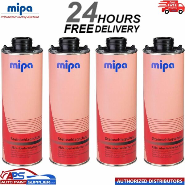 4x MIPA SUPER BLACK OVER PAINTABLE STONE CHIP 1L Model: 256210000