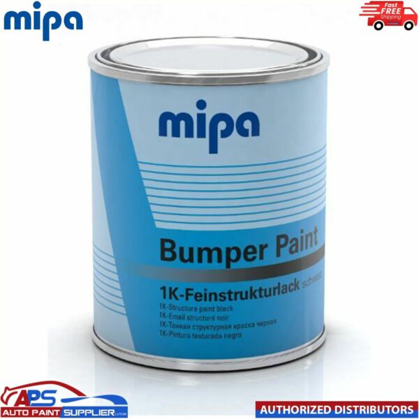MIPA 1K Black Bumper Paint 1L Textured Coating Fast Drying Easy Application Model: 246810002