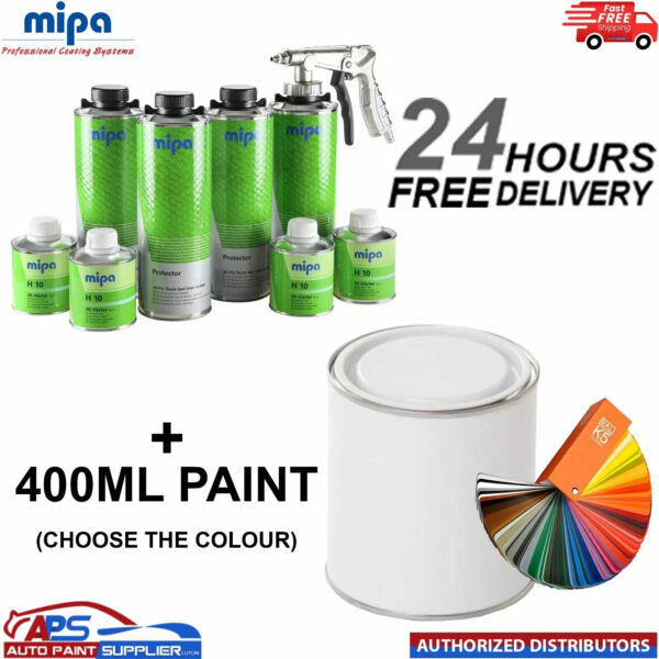 MIPA PROTECTOR TOUGH COATING TINTABLE TRUCK BED LINER KIT 4L + PAINT 400ML Model: MIPA PROTECTOR TOUGH