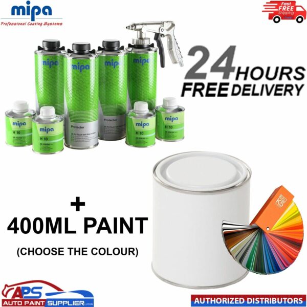 MIPA PROTECTOR TOUGH COATING TRUCK BED LINER KIT 4L and PAINT 400ML Model: MIPA PROTECTOR TOUGH