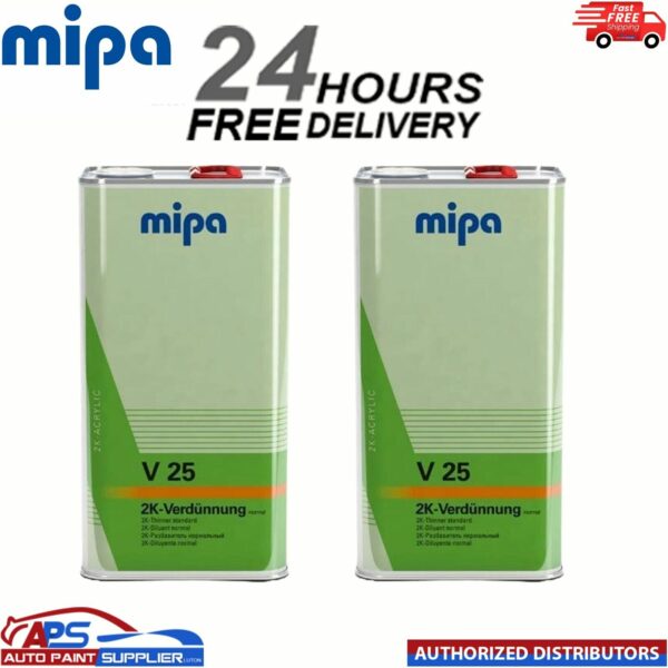 2x MIPA 271050000 V25 NORMAL 2K THINNER REDUCER 5LTR *NEXT DAY DELIVERY* Model: 271050000