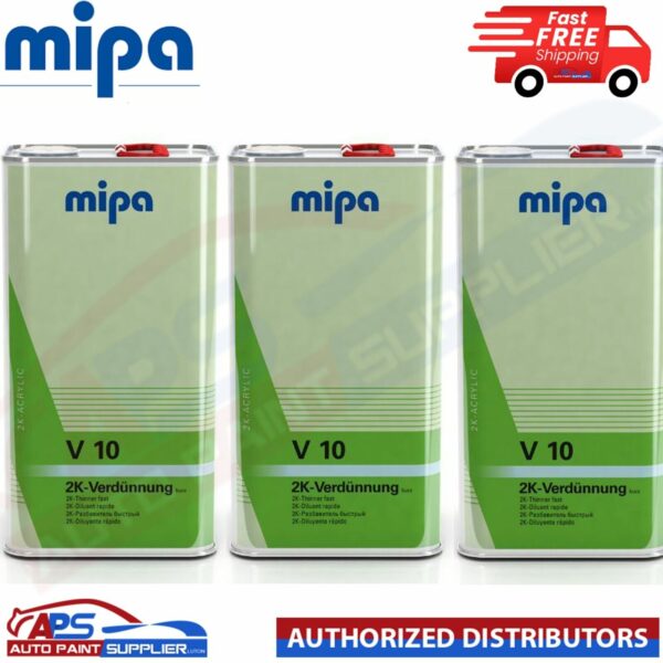 3 X MIPA 271150000 V10 FAST 2K THINNER REDUCER 5LTR - FAST DELIVERY Model: 3 X 271150000