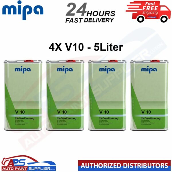 4 X MIPA 271150000 V10 FAST 2K THINNER REDUCER 5LTR - FAST DELIVERY Model: 4 X 271150000