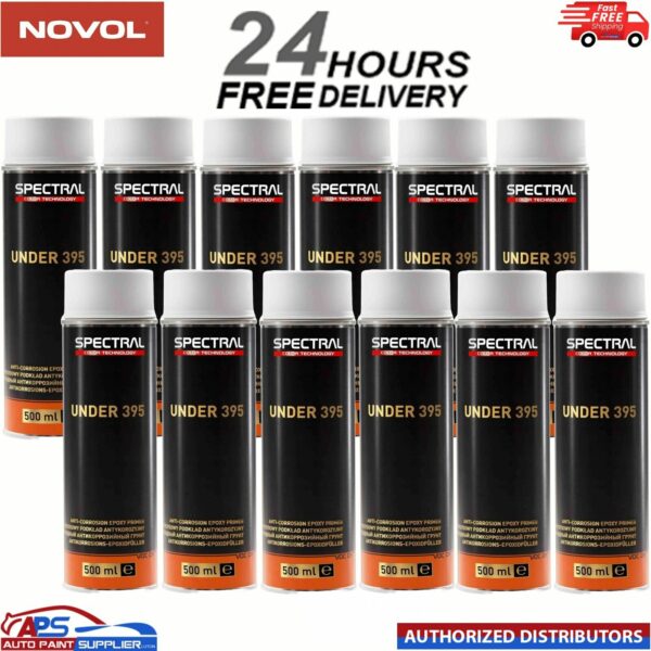 12x NOVOL Spectral Under 395 AntiCorrosion Epoxy Primer Aerosol Light Grey 500ml Model: 395